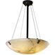 Lumenaria LED 27 inch Matte Black Pendant Ceiling Light in 5000 Lm LED, Pair of Squares, Round Bowl