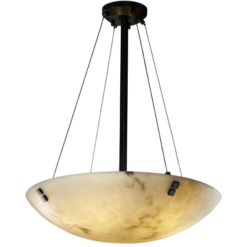 Lumenaria LED 27 inch Matte Black Pendant Ceiling Light in 5000 Lm LED, Pair of Squares, Round Bowl