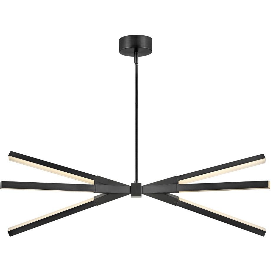 Rae LED 39 inch Black Chandelier Ceiling Light, Linear & Oval