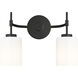 Keylee 2 Light 15.5 inch Matte Black Bathroom Vanity Light Wall Light