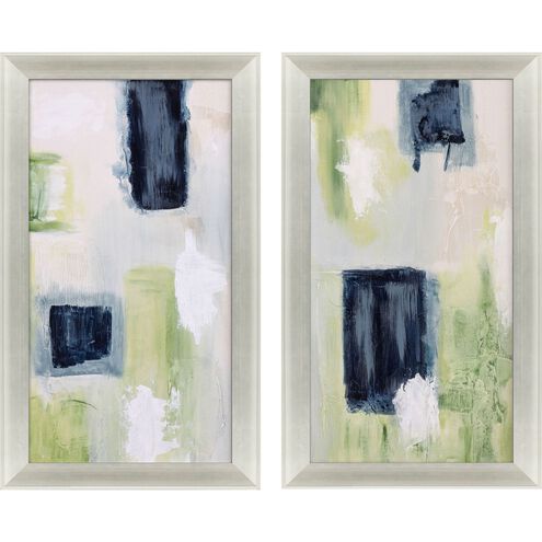Abstract Collection Silver Leaf Wood In Shadow Box Style Canvas