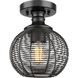 Calypso 1 Light 7.63 inch Matte Black Semi-Flush Mount Ceiling Light