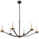 Trey 6 Light 42 inch Black and Brass Pendant Ceiling Light
