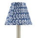 Block Print Navy and White Pleated Chandelier Shade