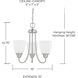 Trenton 3 Light 15 inch Brushed Nickel Chandelier Ceiling Light