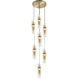 Amulet LED 13.38 inch Champagne Gold Pendant Ceiling Light in Amber