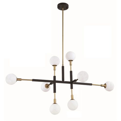 Ambience 8 Light 44.1 inch Black and Brass Pendant Ceiling Light