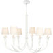 River Reed 6 Light 41 inch White Chandelier Ceiling Light, Small