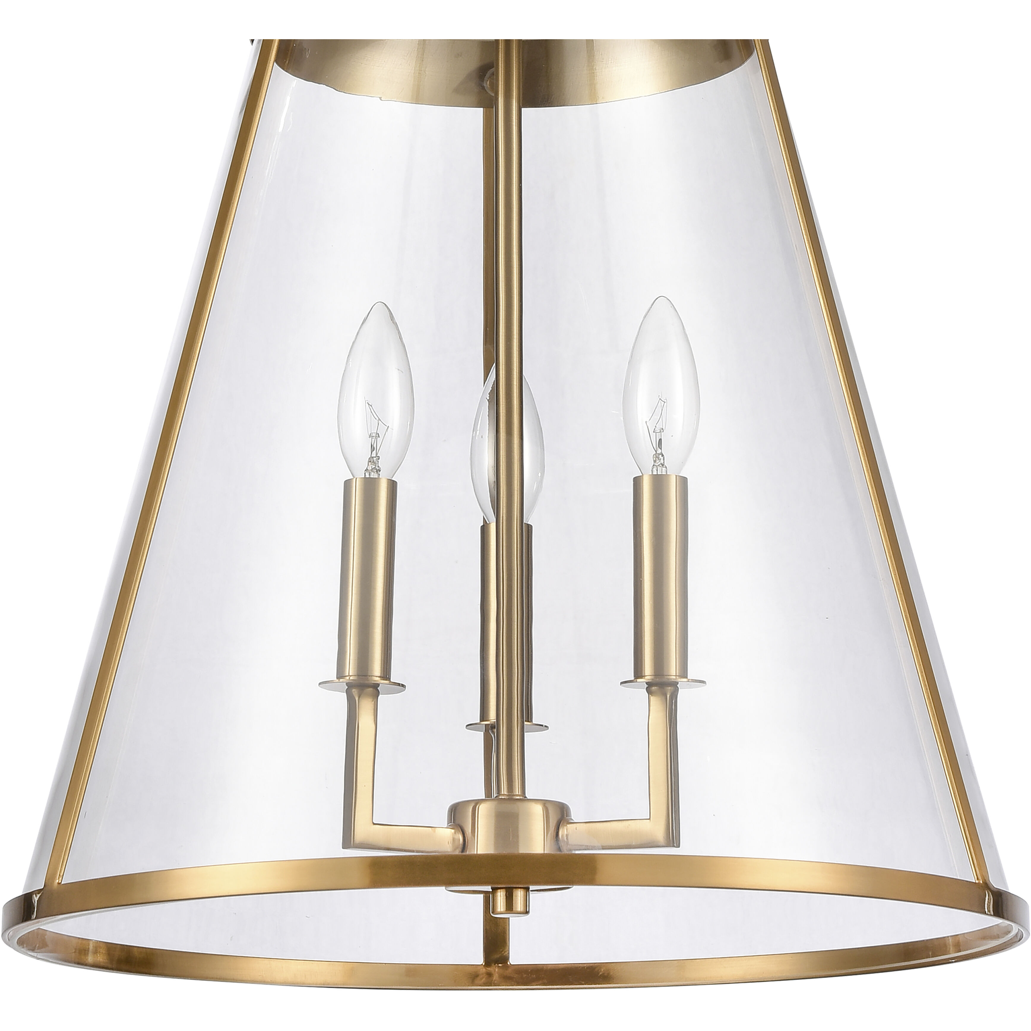 Judy 3 Light 16 inch Satin Brass Pendant Ceiling Light