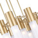 Pipes LED 20 inch Brass Down Chandelier Ceiling Light
