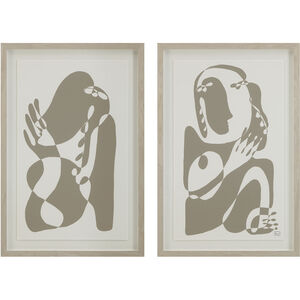 Cybel Beige/White Canvas Art, 2 Piece