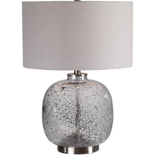 Storm 23 inch 150.00 watt Art Glass with Black Flecks and Brushed Nickel Table lamp Portable Light