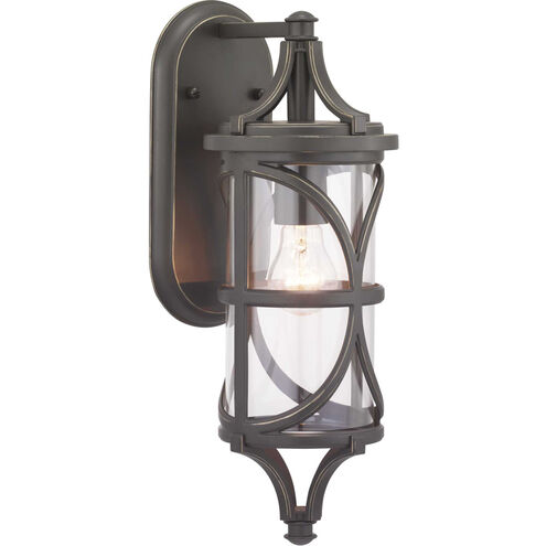 Chay 1 Light 17 inch Antique Bronze Outdoor Wall Lantern, Small, Design Series