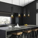 Stowe LED 3 inch Black and Wood Down Mini Pendant Ceiling Light