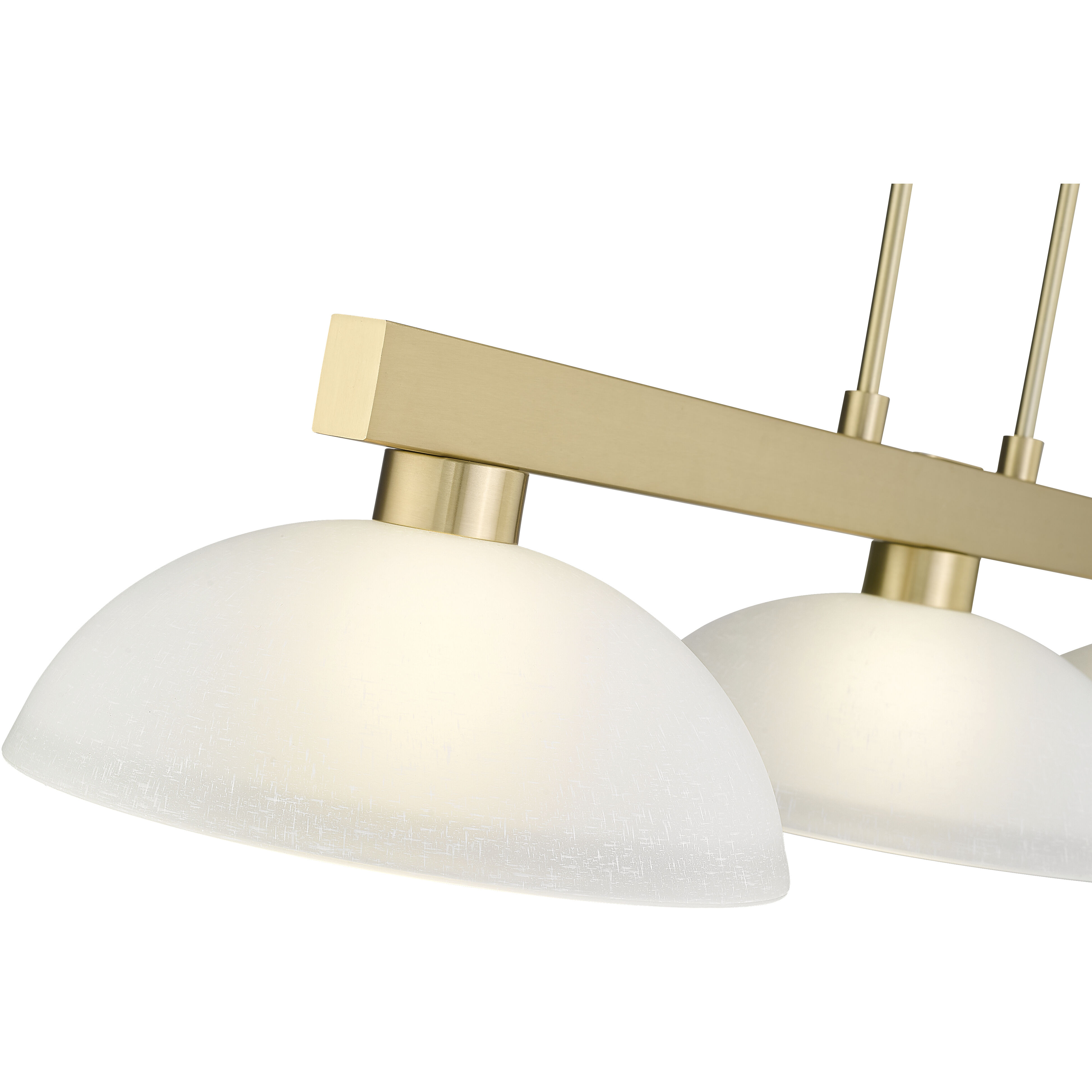 Cobalt 3 Light 49 inch Modern Gold Billiard Light Ceiling Light in White Linen Glass