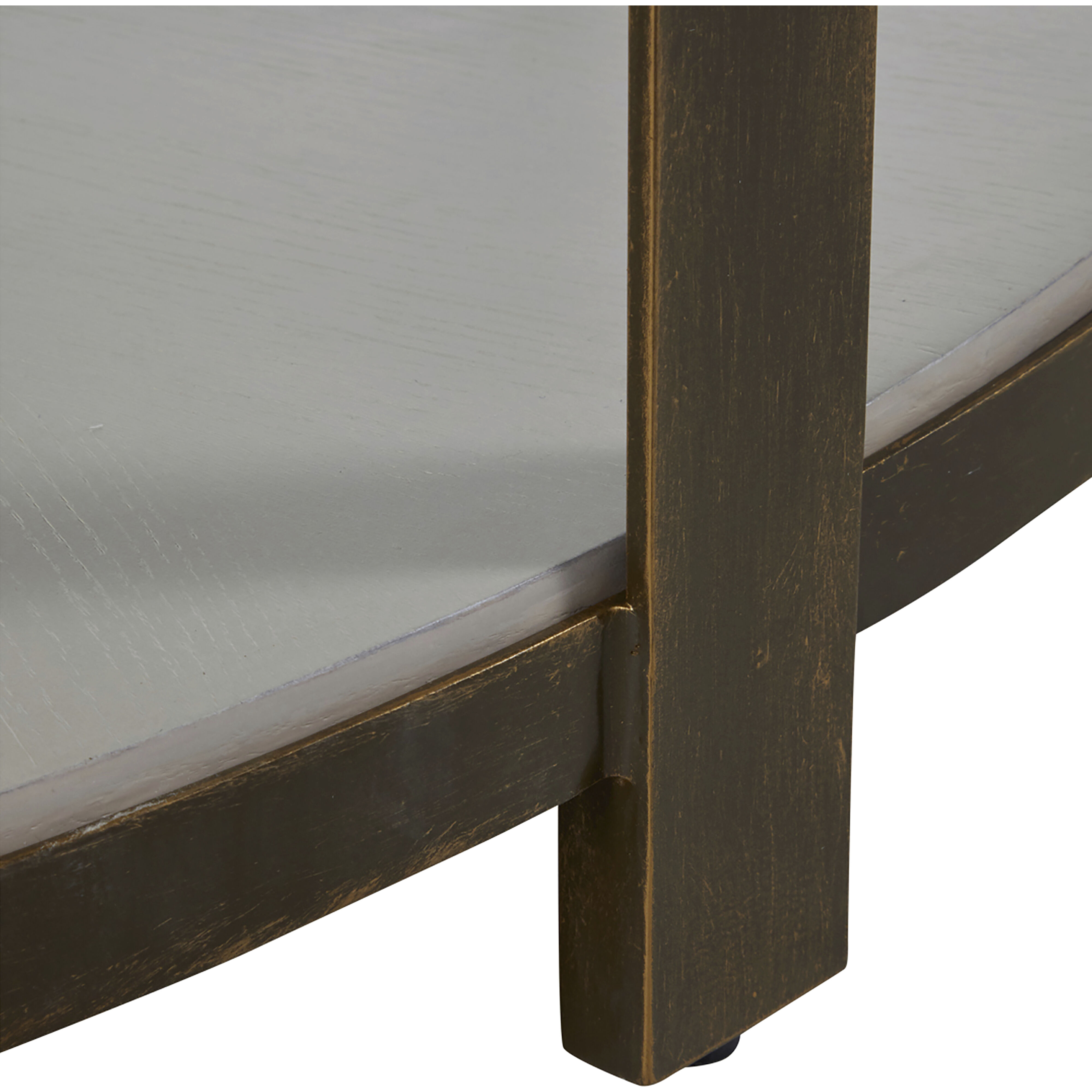Marlon 48.5 X 48.25 inch Textured Black and Brushed Brass with Cerused White Coffee Table