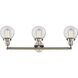 Franklin Restoration Beacon 3 Light 30 inch Polished Nickel Bath Vanity Light Wall Light in Clear Glass, Franklin Restoration