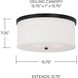 Midtown 3 Light 15.75 inch Matte Black Flush Mount Ceiling Light in White Fabric Shade