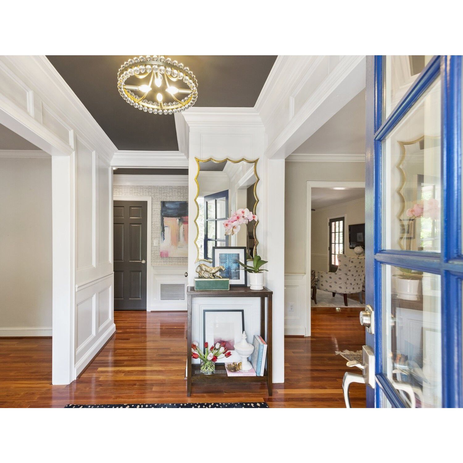 Clover 4 Light 18.25 inch Aged Brass Semi Flush Ceiling Light