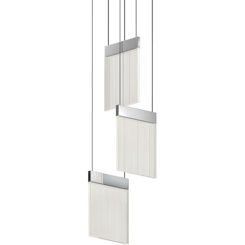 V Panels 3 Light 8.75 inch Polished Chrome Pendant Ceiling Light