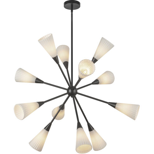 Alora Mood Cosmo 12 Light 38.63 inch Matte Black Chandelier Ceiling Light