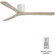 Avtur 60 inch Flat White with Bleached Wood Blades Flush Mount Ceiling Fan