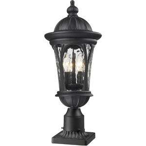 Doma 3 Light 22.25 inch Black Outdoor Pier Mounted Fixture