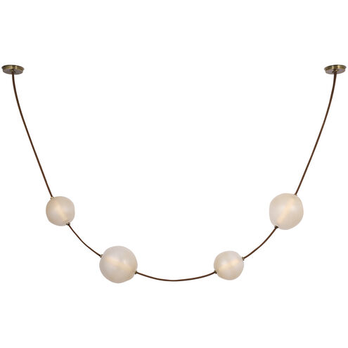 Anne-Marie Barton Dune LED 8 inch Russet Suede and Mottled Brass Belted Light Ceiling Light