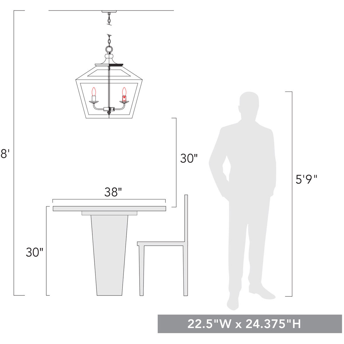 Haiden 6 Light 22.5 inch Burnished Chestnut Pendant Ceiling Light