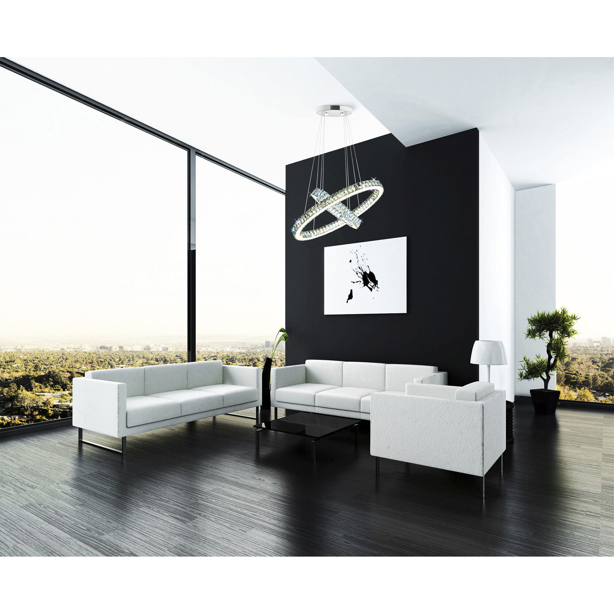 Florence LED 15 inch Chrome Chandelier Ceiling Light