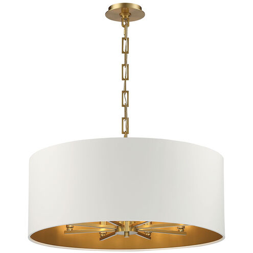 Lark 8 Light 24 inch White and Brass Pendant Ceiling Light