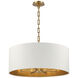 Lark 8 Light 24 inch White and Brass Pendant Ceiling Light