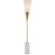 Martini 37 inch 7 watt Antique Brass and White Table Lamp Portable Light