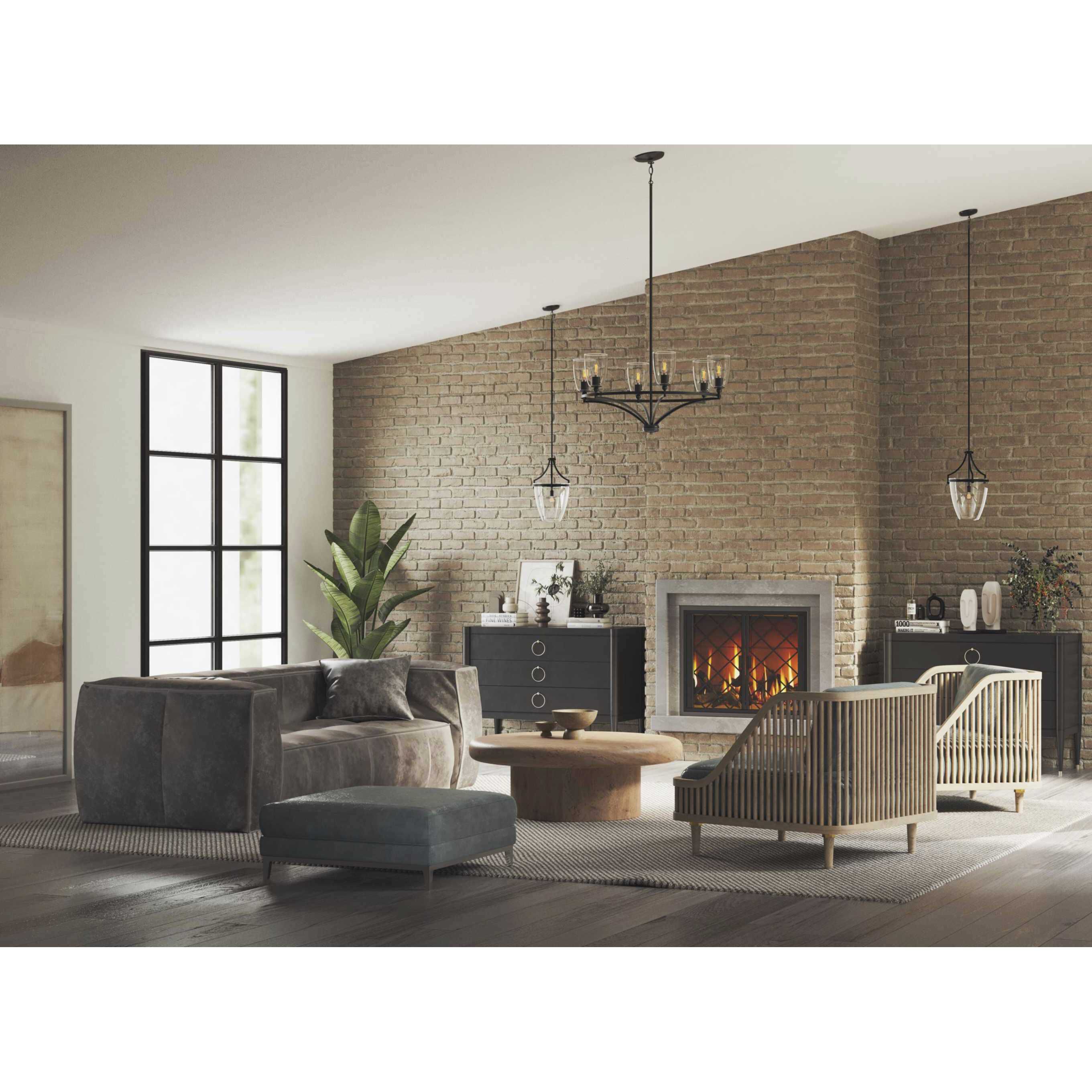 Parkhurst 6 Light 30 inch Matte Black Chandelier Ceiling Light