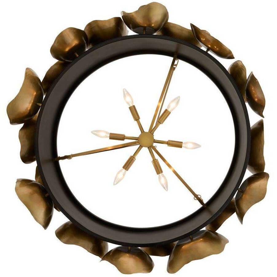 Gaia 6 Light 36 inch Antique Brass and Bronze Chandelier Ceiling Light