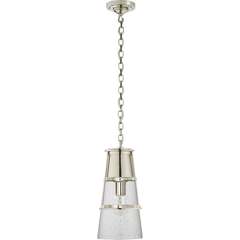 Thomas O'Brien Robinson 1 Light 7.5 inch Polished Nickel Pendant Ceiling Light in Seeded Glass, Medium
