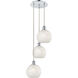 Ballston White Mouchette 3 Light 14.5 inch Polished Chrome Cord Hung Multi Pendant Ceiling Light