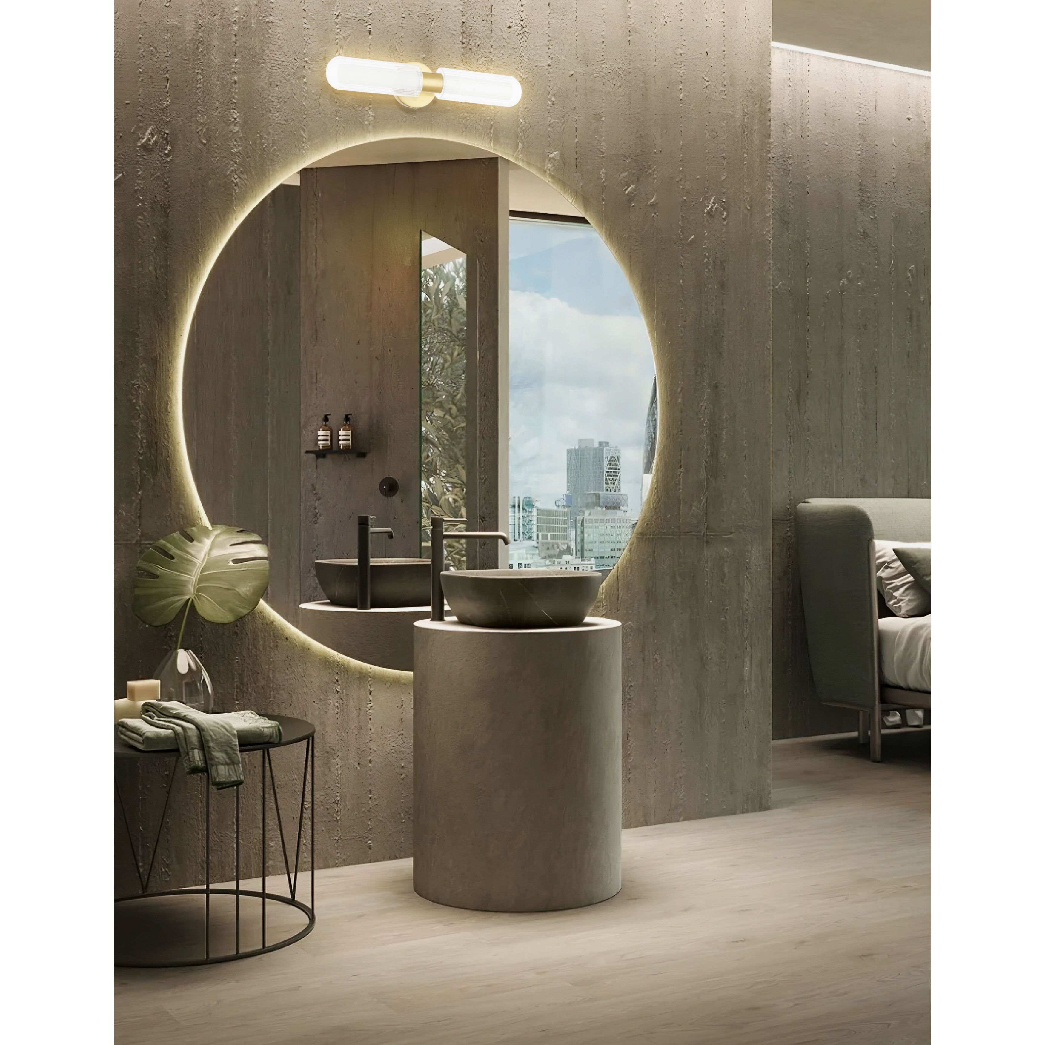 Balbina Wall Sconce Wall Light in Aged Brass