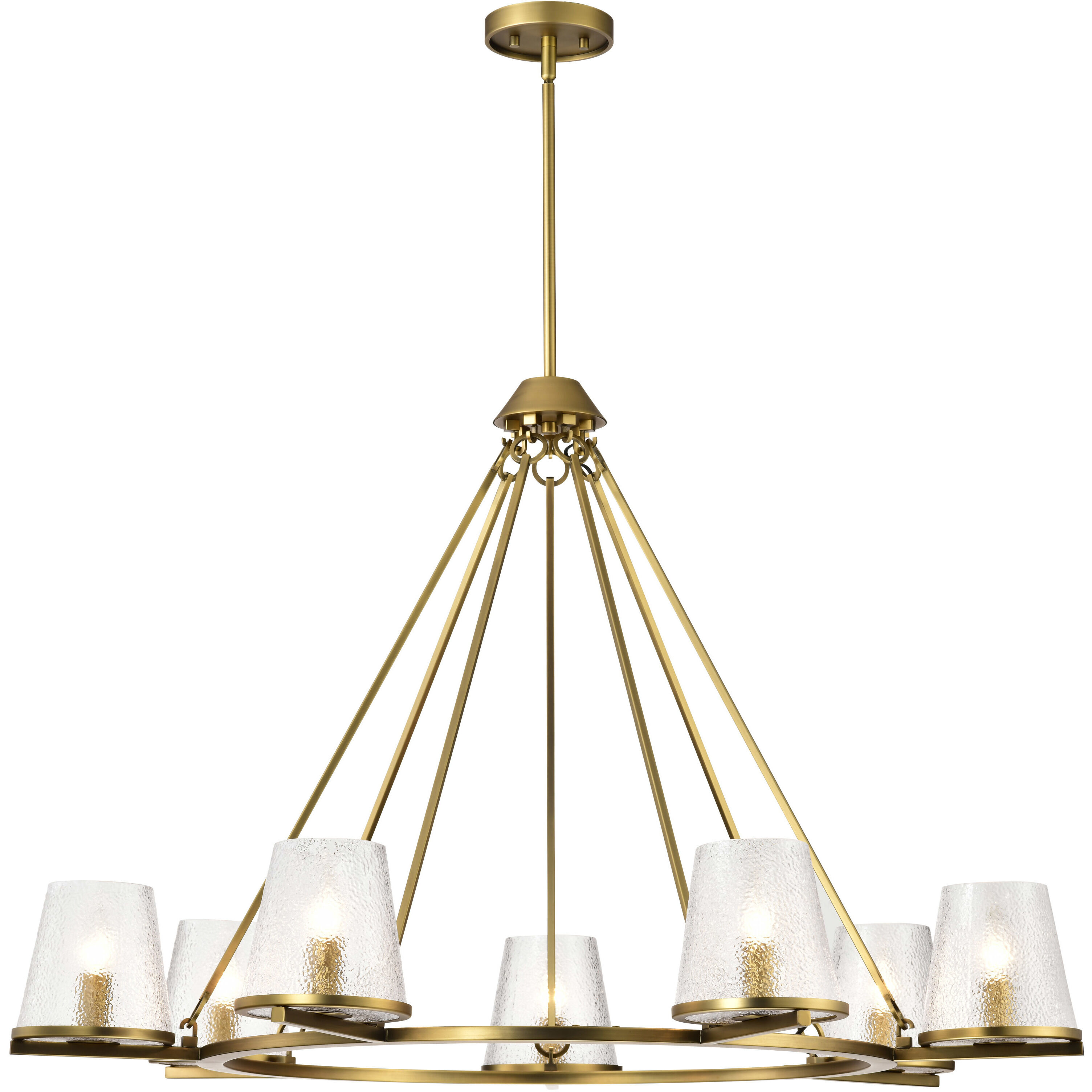 Valentine 40 inch Vintage Brass Chandelier Ceiling Light