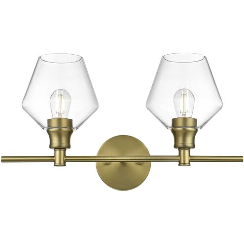 Gene 2 Light 19 inch Satin Gold Bath Sconce Wall Light