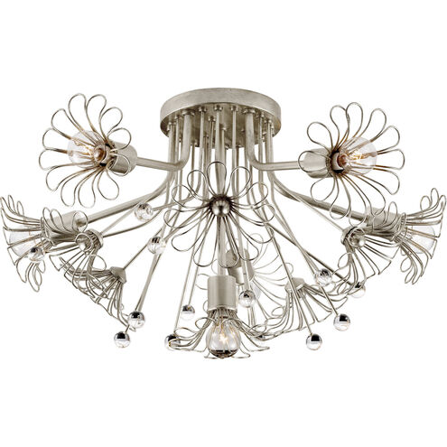 kate spade new york Keaton 6 Light 22.75 inch Burnished Silver Leaf Flush Mount Ceiling Light