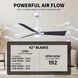 Atlas Alessandra - LK 42 inch Matte White with Matte Black Blades Transitional Ceiling Fan