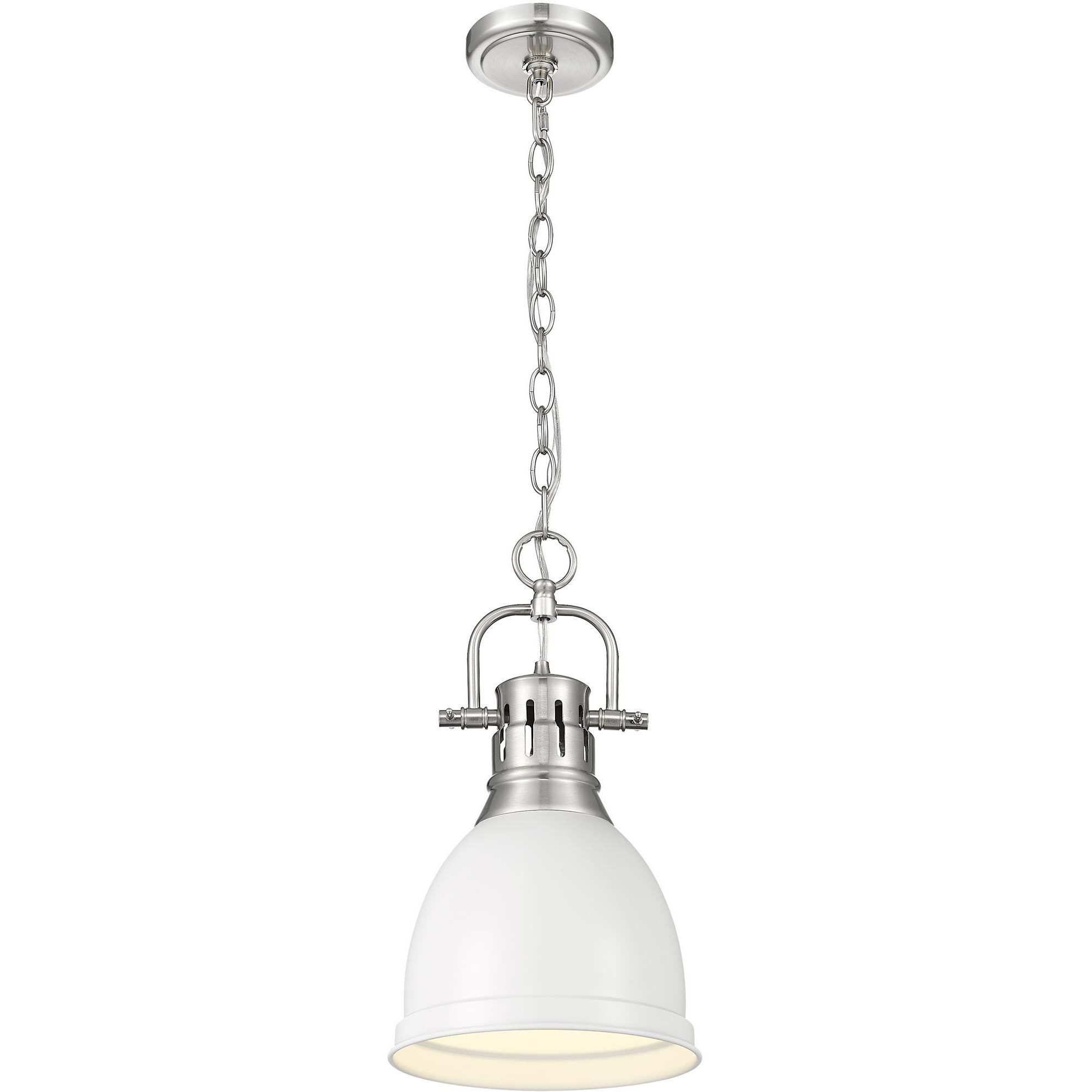 Yep Duncan 1 Light 8.88 inch Pewter Pendant Ceiling Light in Matte White, Small