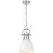 Yep Duncan 1 Light 8.88 inch Pewter Pendant Ceiling Light in Matte White, Small