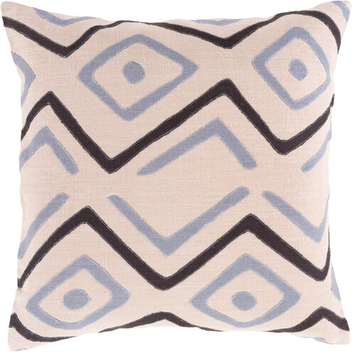 Nairobi 18 X 18 inch Light Gray and Black Throw Pillow