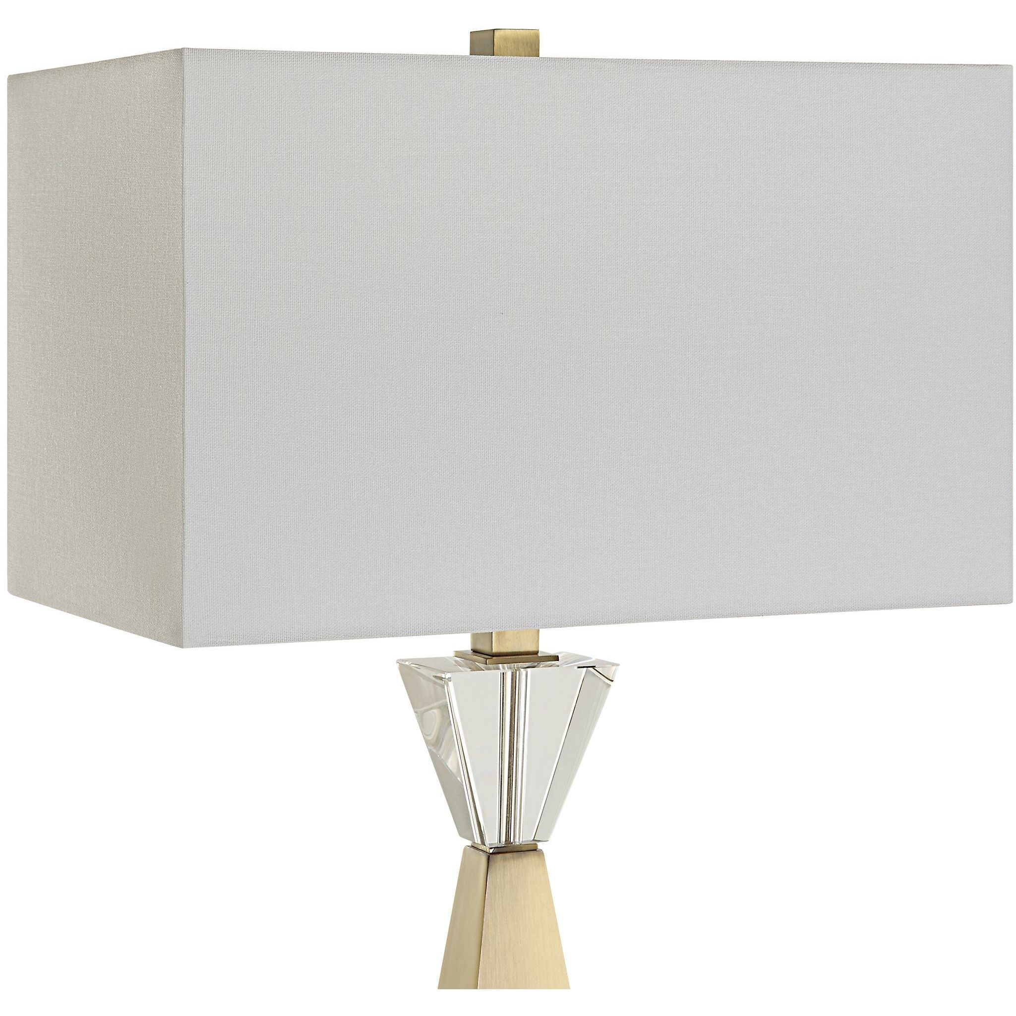 Arete 31.75 inch 150.00 watt Plated Antique Brass and Crystal Table Lamp Portable Light