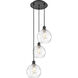 Ballston Athens Water Glass 3 Light 15 inch Matte Black Multi-Pendant Ceiling Light