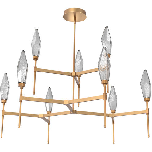 Rock Crystal LED Novel Brass Chandelier Ceiling Light, Round
