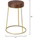 Henry 24 inch Matte Brown and Brass Counter Stool