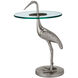 Crane 16 inch Nickel and Clear Accent Table